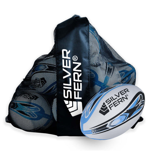 10 Ball Pack Silver Fern Rugby League Club Trainer Ball, Size 5, white background image
