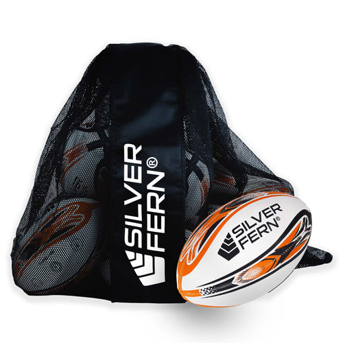 10 Ball Pack Silver Fern Rugby League Mini Trainer Ball, Size 2.5, white background image
