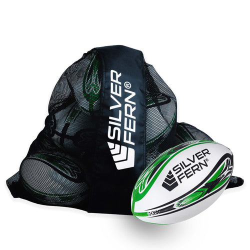 10 Ball Pack Silver Fern Rugby League Mod Trainer Ball, Size 4, white background image