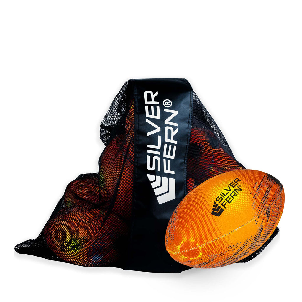 10 Ball Pack Silver Fern Astro Trainer Rugby Ball, Orange, Size 2.5, white background image