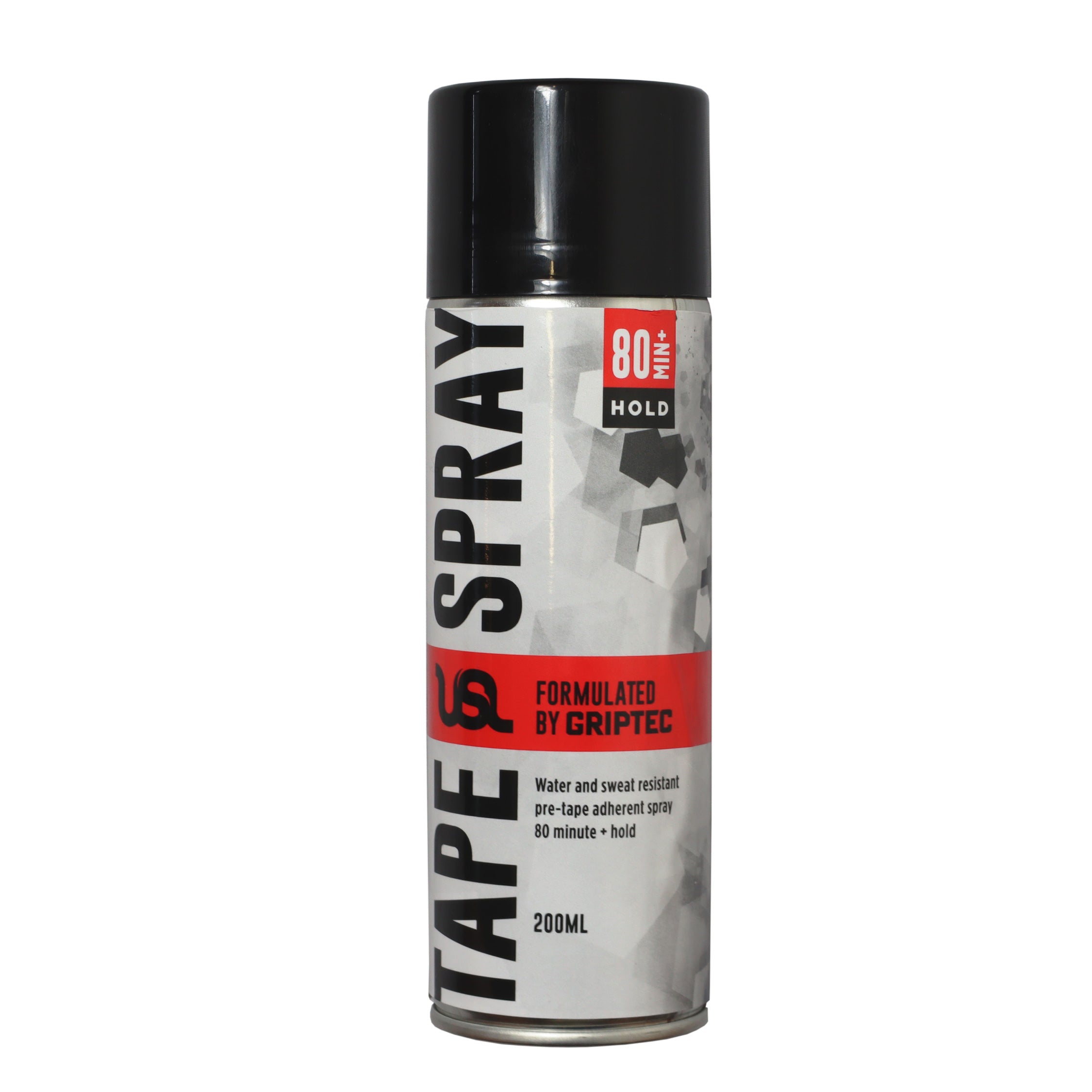 Spray can labeled 'Tape Spray' by Griptec on a white background