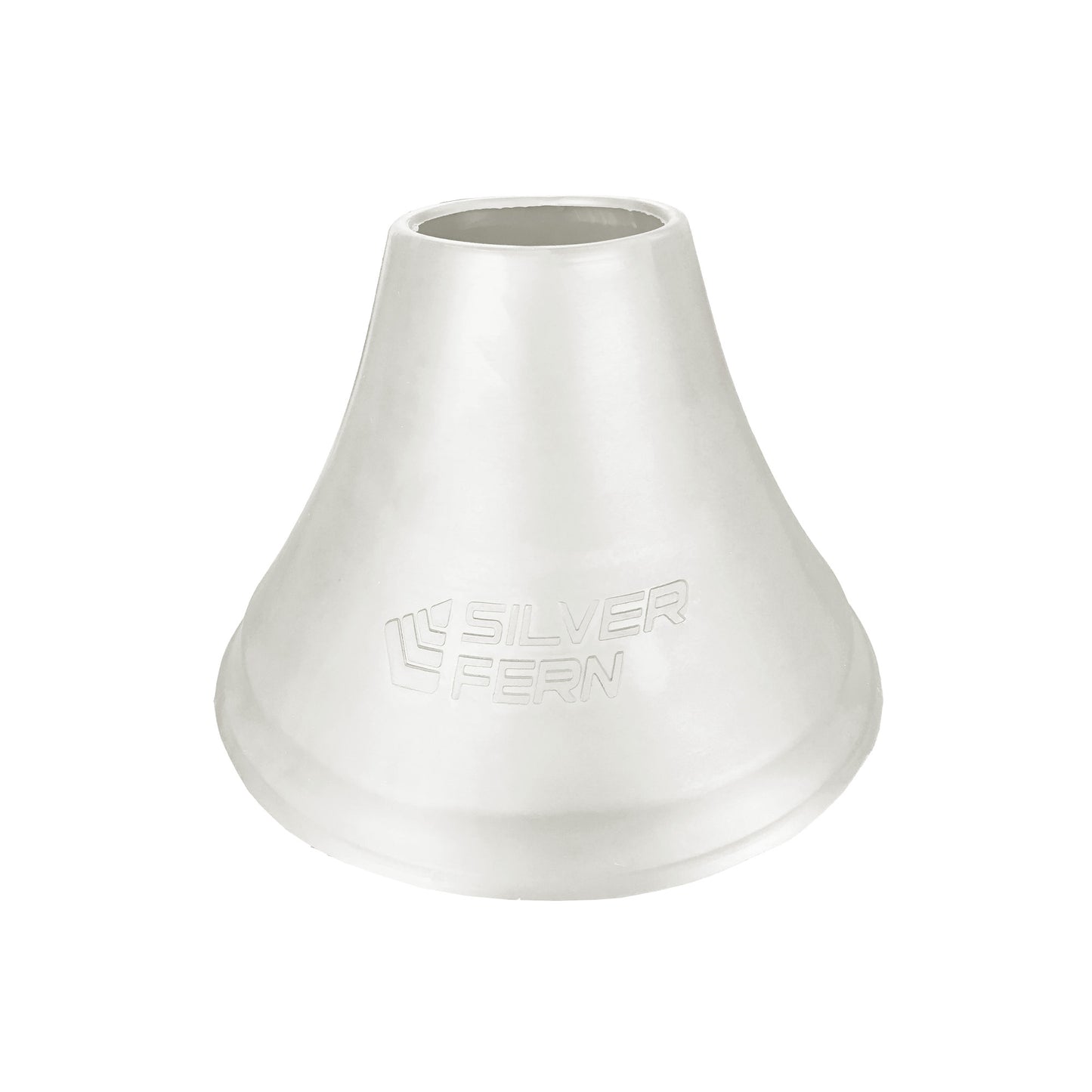 White ceramic vase with 'Silver Fern' branding on a white background