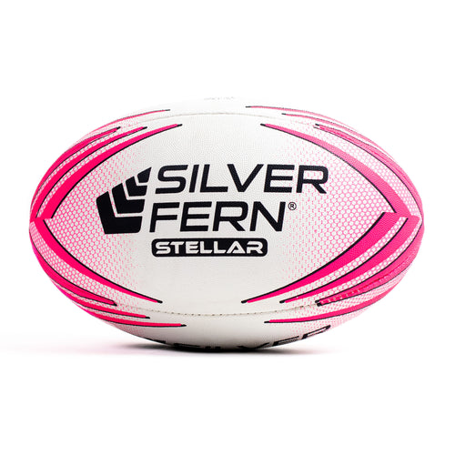 Silver Fern Stellar Premium Trainer Rugby Ball, Pink, Size 5, lifestyle shot