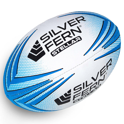 Silver Fern Stellar Premium Trainer Rugby Ball, Blue, Size 3, white background image