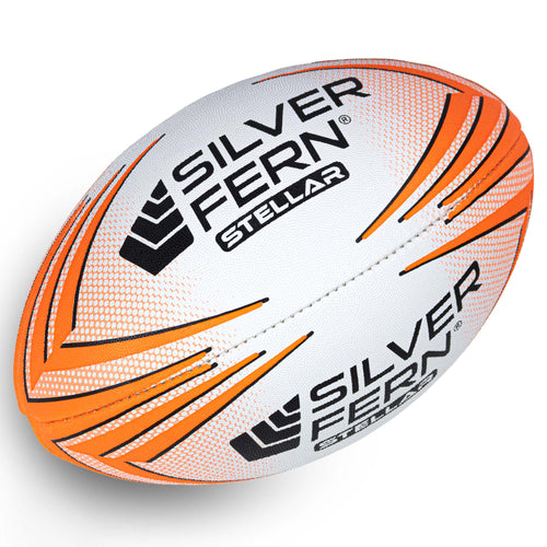 Silver Fern Stellar Premium Trainer Rugby Ball, Orange, Size 2.5, white background image